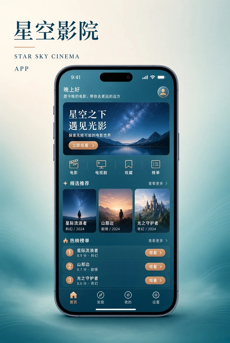 星空影院APP移动端界面